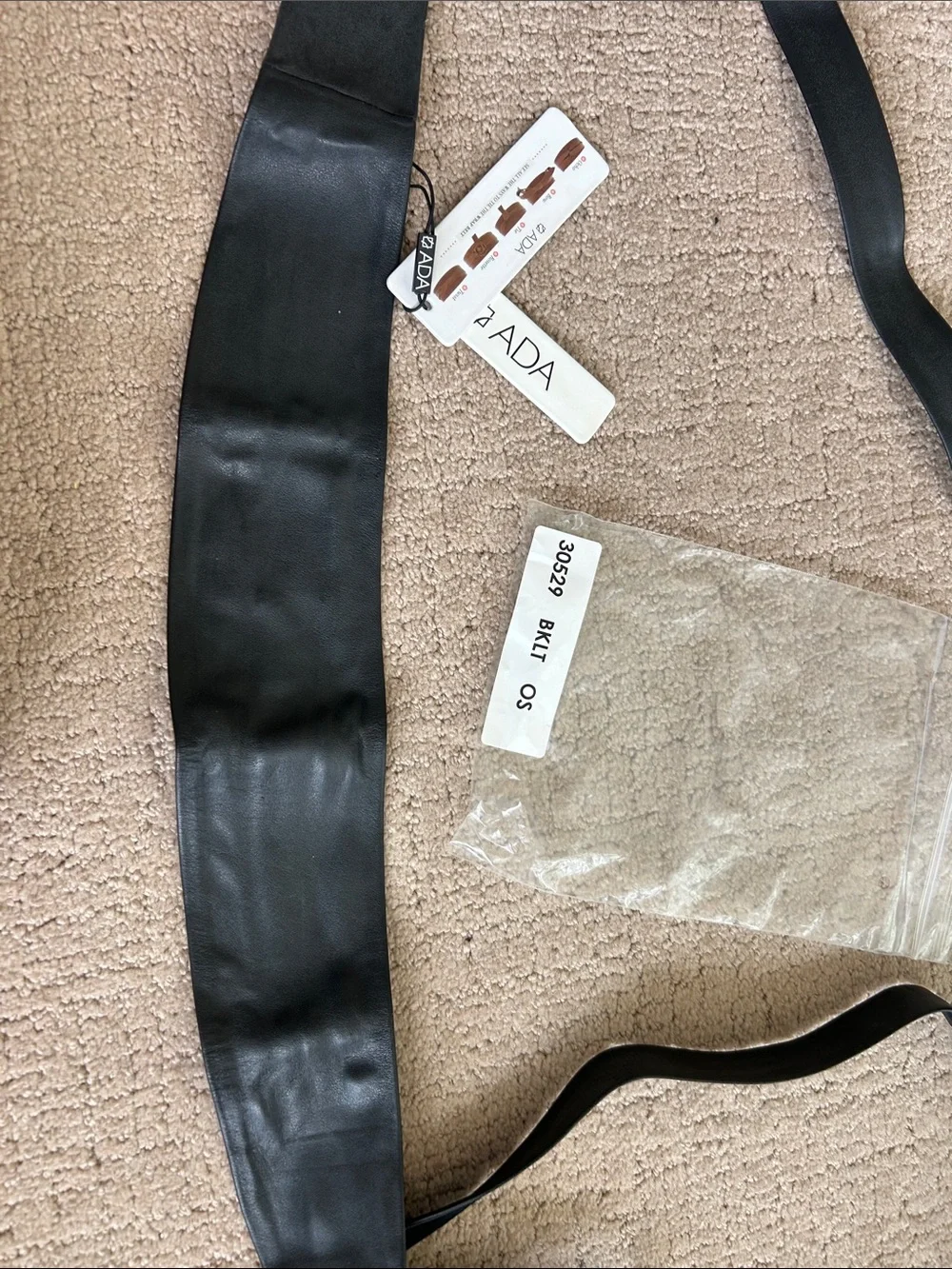 Ada Black Leather Obi-Style Belt with Long Tie Ends